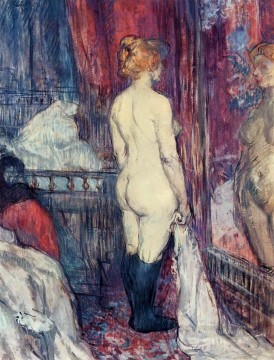 desnudo de pie ante un espejo 1897 Toulouse Lautrec Henri de Pinturas al óleo